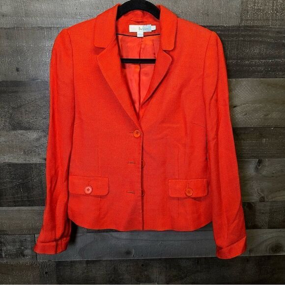 Boden Bright Orange 100% Viscose Blazer Women's Size 6 - Picture 1 of 9